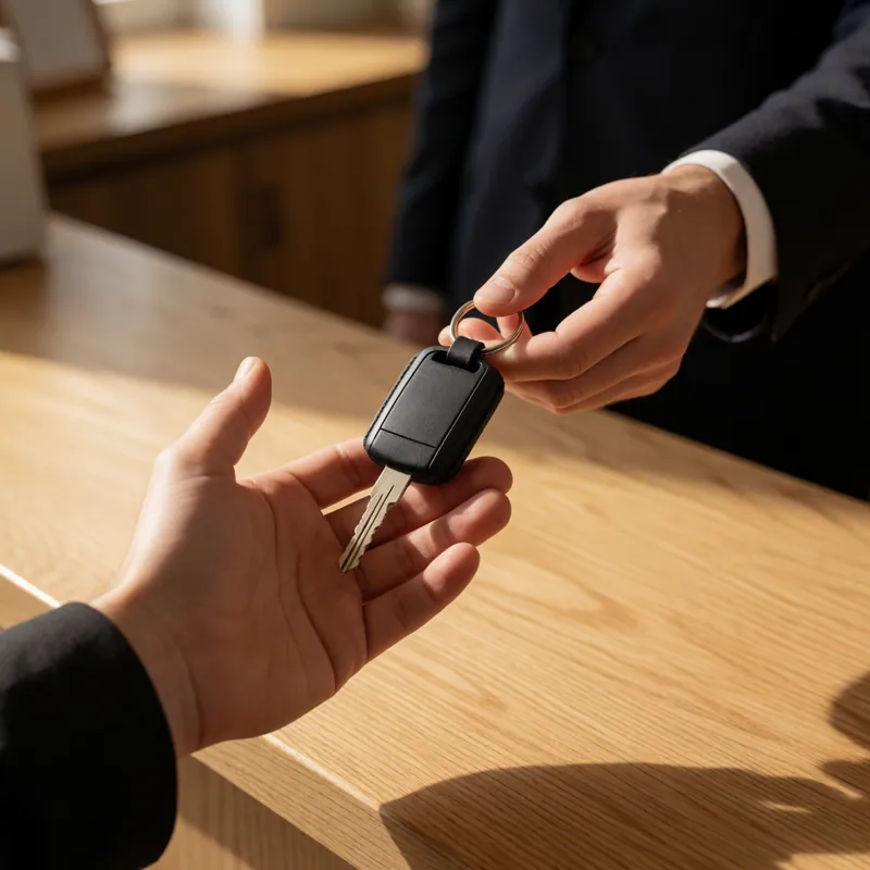 Keys handed back across the service counter